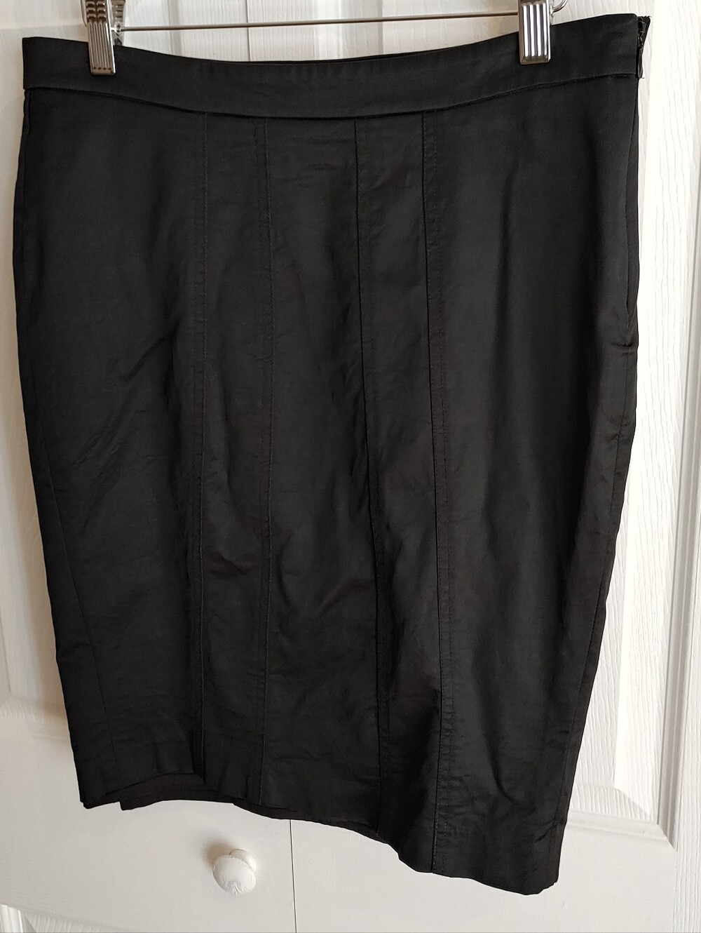 Y2k Bebe Black Satin Style Pencil Skirt. Size 8